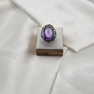 Sterling Silver 925 Purple Haze Gemstone Statement Ring